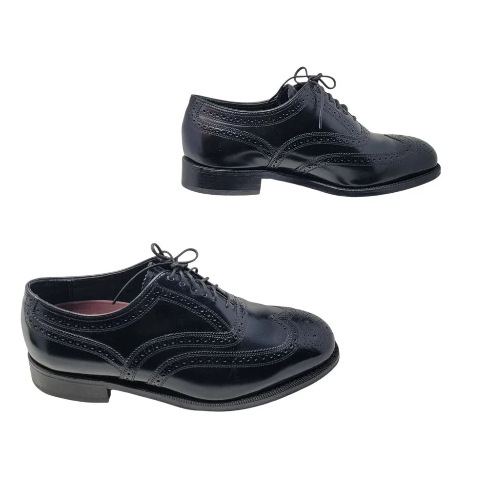 Florsheim Lexington Wingtip Oxford Shoes Size 9 Black Leather Dress Shoes Career